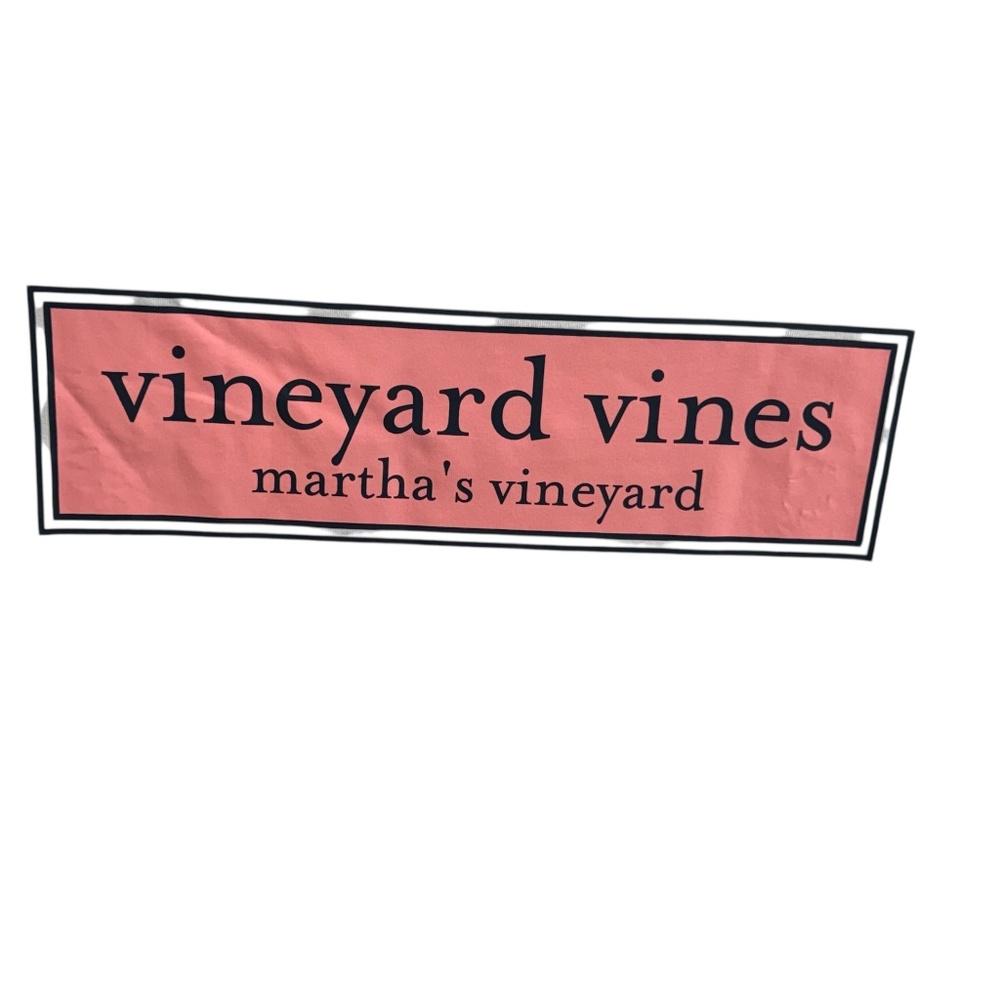 Vineyard Vines Cream Men’s Short Sleeve Tee with Pink Logo NWT to - Picture 4 of 15